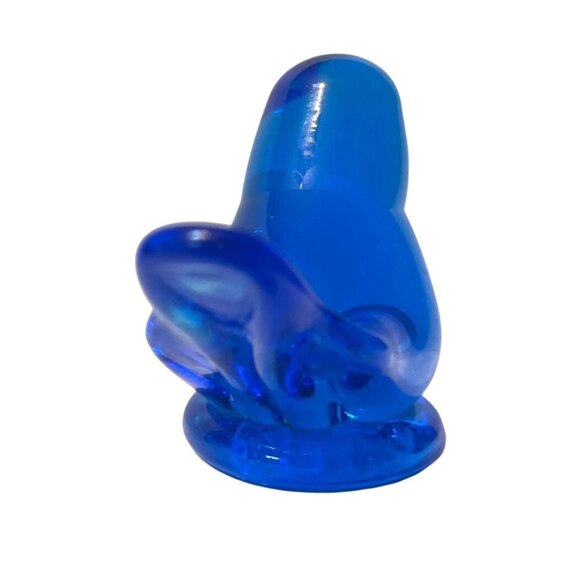 Vtg  '95 Blue Bird Of Happiness Leo Ward Hand-Blown Glass Figurine Signed - Picture 3 of 5